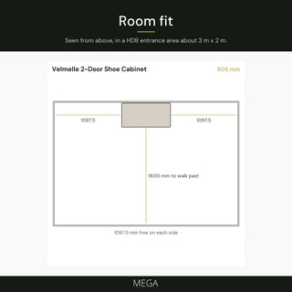 Velmelle 2-Door Shoe Cabinet - Room fit