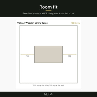 Velvian Wooden Dining Table - Room fit