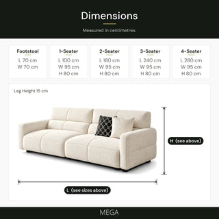 Zalvian Fabric Sofa - Dimensions