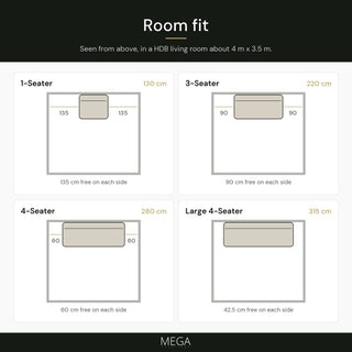 Zephira Fabric Sofa - Room fit