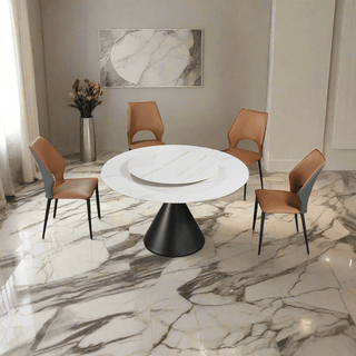 Melody Sintered Stone Round Dining Table (With or Without Lazy Susan) Singapore
