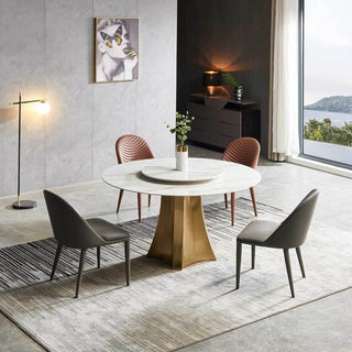 Merida Glossy Sintered Stone Dining Table with Lazy Susan (135cm/140cm/150cm) Singapore