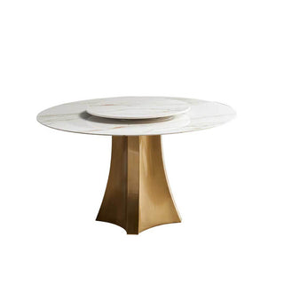 Merida Glossy Sintered Stone Dining Table with Lazy Susan (135cm/140cm/150cm) Singapore