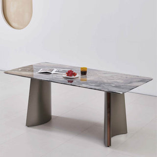 Merlinna Glossy Sintered Stone Dining Table (140cm/160cm/180cm) Singapore