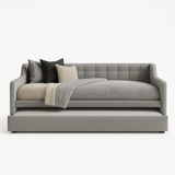 Merryle 3 in 1 Light Grey Fabric Daybed Pull Out Bed Frame (Water Repellent)