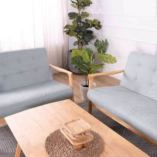 Merton Blue Fabric Wooden Sofa