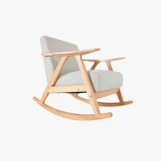 Merton Light Grey Fabric Wooden Rocking Chair Singapore