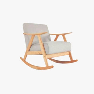 Merton Light Grey Fabric Wooden Rocking Chair Singapore