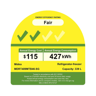 Midea 339L Top Mounted Fridge MDRT489MTB Singapore