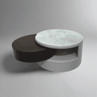 Mila Round Extendable Coffee Table with Jade Stone Top Singapore