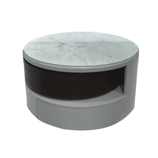 Mila Round Extendable Coffee Table with Jade Stone Top Singapore