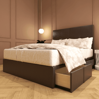 Miller Faux Leather Drawer Bed Frame Singapore