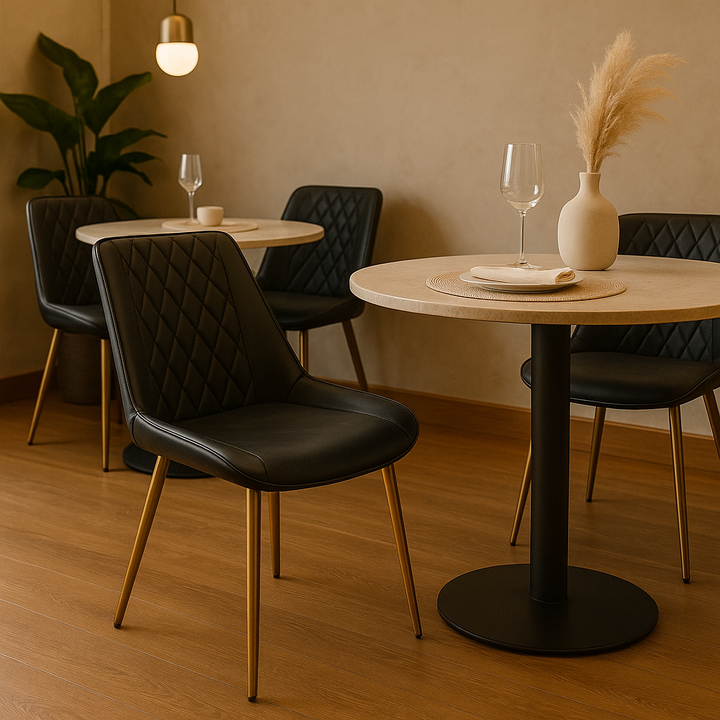 Morise Faux Leather Dining Chair (Black & Brown)