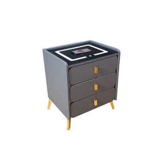 Morley Grey Bedside Table with LED Light Singapore