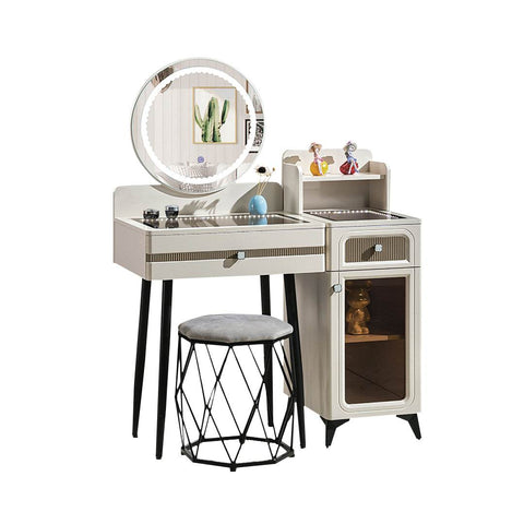 Ondine Dressing Table with Tempered Glass Top Singapore