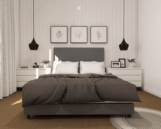 Orinde Grey Fabric Bed Frame (Water Repellent) Singapore
