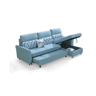 Bernice L-Shaped Leathaire Storage Sofa Bed