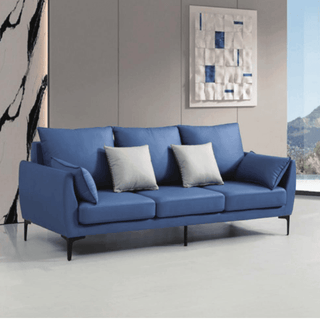 Fonda Blue Leathaire Sofa (3 Seater)