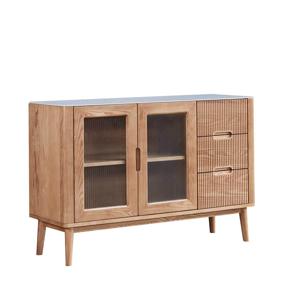Palmer Ash Wood Buffet Hutch with Sintered Stone Top Singapore