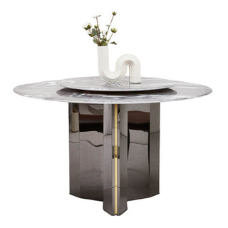 Pantania Glossy Sintered Stone Round Dining Table Singapore