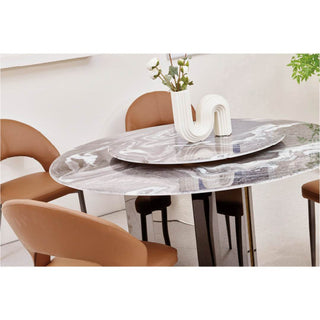 Pantania Glossy Sintered Stone Round Dining Table Singapore