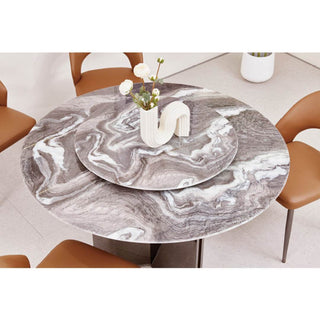 Pantania Glossy Sintered Stone Round Dining Table Singapore