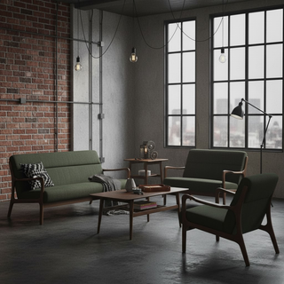 Pence Wooden Fabric Sofa