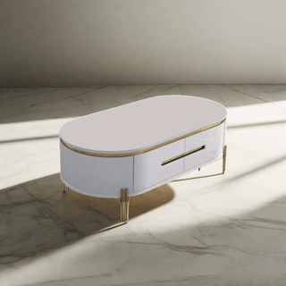 Peyton Coffee Table with Marble Top in White Singapore