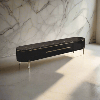 Peyton TV Console with Marble Top in Black (200cm) Singapore