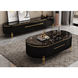 Peyton TV Console with Marble Top in Black (200cm) Singapore