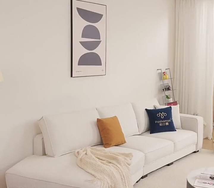 Cream corner sofa in a living room