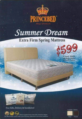 Princebed Summer Dream 8" Spring Mattress Bed Set Singapore