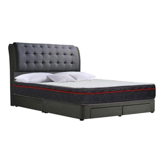 Purane Drawer Bed Frame (Water Repellent) + 10" Spring Eurotop Mattress Bed Set Singapore