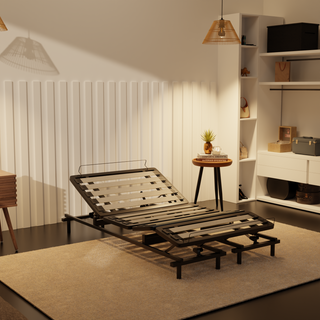 Somnuz® Restro Adjustable Genuine Leather Bed + Somnuz® Aire Mattress