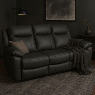 Atria Genuine Leather Manual Recliner Sofa