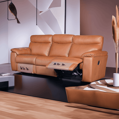 Rivolli Recliner Leather Sofa Italian