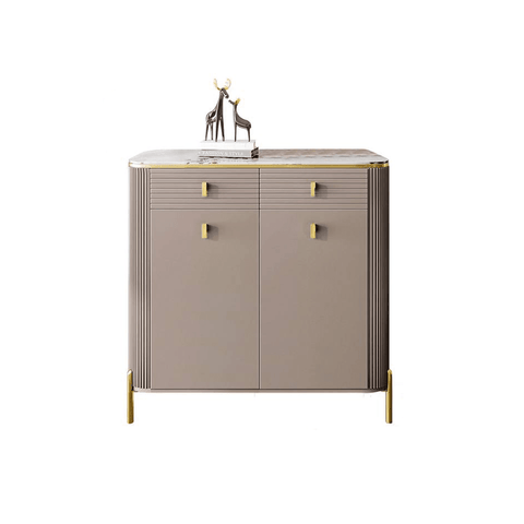 Sabine 2 Door Shoe Cabinet with Glossy Sintered Stone Top Singapore