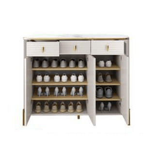 Sabine 3 Door Shoe Cabinet with Glossy Sintered Stone Top Singapore