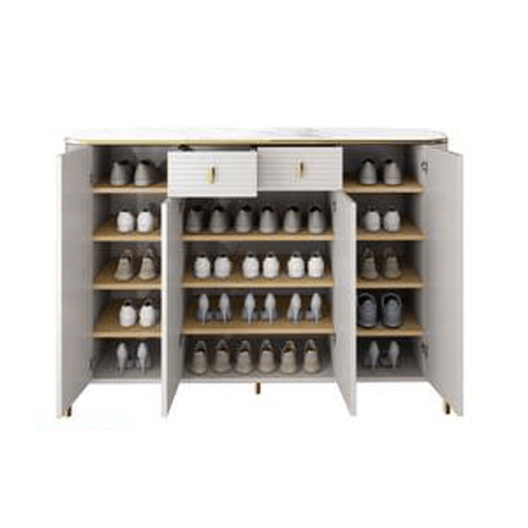 Sabine 4 Door Shoe Cabinet with Glossy Sintered Stone Top Singapore
