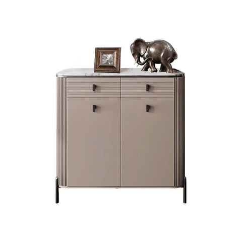 Sabino 2 Door Shoe Cabinet with Glossy Sintered Stone Top Singapore