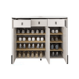 Sabino 3 Door Shoe Cabinet with Glossy Sintered Stone Top Singapore