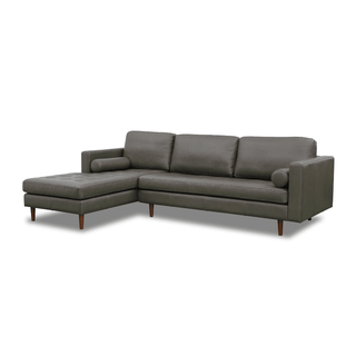 Sanders Premium Aniline Leather Sectional Sofa by Chattel Singapore