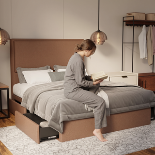 Shiro Fabric Drawer Bed Frame (Water Repellent & Pet friendly) by Somnuz - Lifestyle