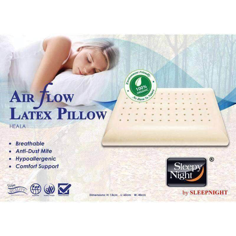 Sleepy Night Air Flow Organic Natural Latex Pillow Singapore