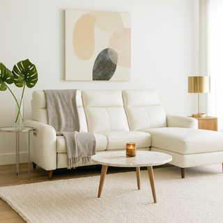 Solaris Genuine Leather Recliner L-Shaped Sofa