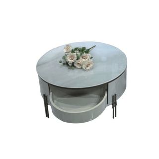 Stevie Round Nesting Coffee Table with Jade Stone Top Singapore