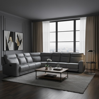 Takara Genuine Leather Recliner Sectional Sofa