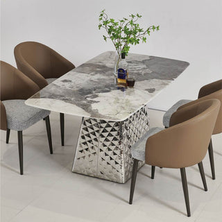 Thaumas Glossy Sintered Stone Dining Table (140cm/160cm/180cm) Singapore