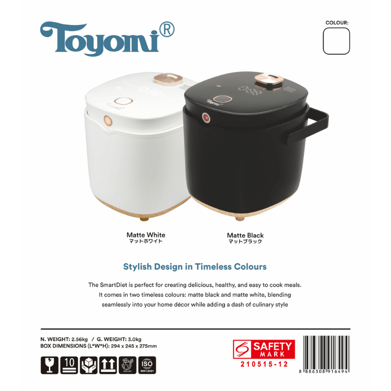 TOYOMI 0.8L SmartDiet Micro-Com. Rice Cooker RC 2080LC Singapore