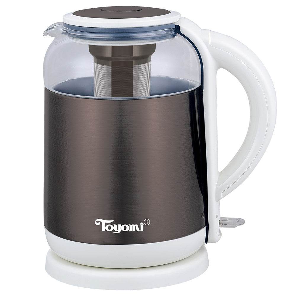 TOYOMI 1.8L Electric Glass Kettle with SS Tea Infuser WK 3362 Singapore